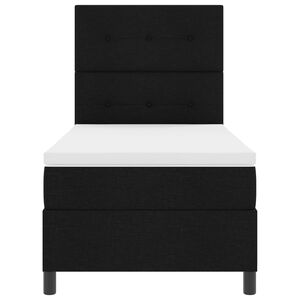 vidaXL Boxspringbett mit LED-Lichtleisten Schwarz 80 x 200 cm Stoff