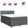 vidaXL Boxspringbett mit Matratze Dunkelgrau 140x190 cm Stoff