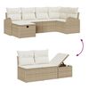 vidaXL Garten-Sofa-Set 7 pcs Beige Poly-Rattan