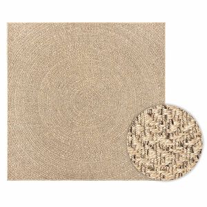 vidaXL Teppich ZIZUR 200x200 cm Jute-Optik Indoor und Outdoor