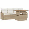 vidaXL Garten-Sofa-Set mit Kissen 5 pcs Beige und Creme