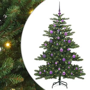 vidaXL K&uuml;nstlicher klappbarer Weihnachtsbaum Gr&uuml;n 150 cm PVC und Stahl