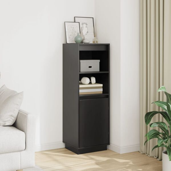vidaXL Highboard Schwarz 37x34x110 cm Massivholz Kiefer