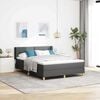 vidaXL Boxspringbett mit Matratze Dunkelgrau 160 x 200 cm Stoff