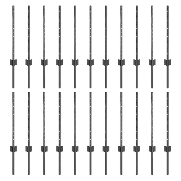vidaXL Zaunpfosten 22 pcs Grau 100 cm Stahl