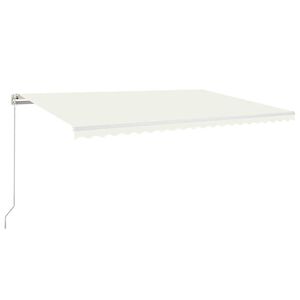vidaXL Markise Manuell Einziehbar mit LED 500x300 cm Creme