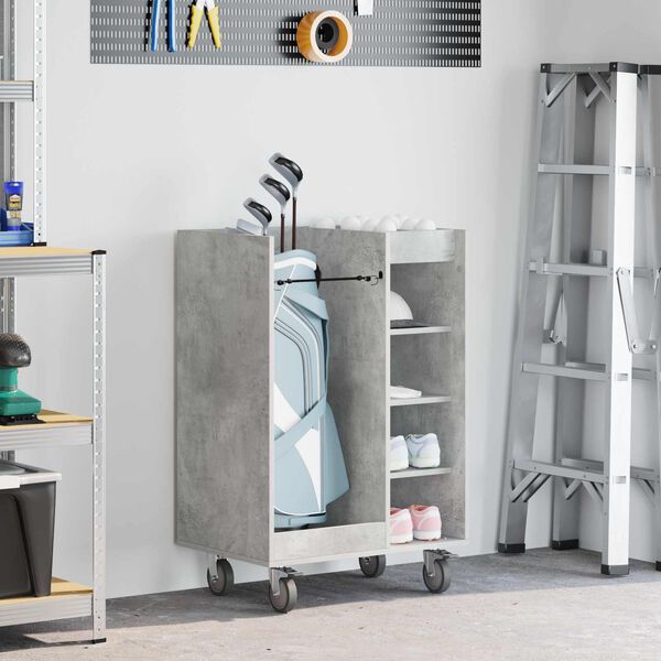 vidaXL Golf Schrank Mit Rad Uni Beton Grau 65 x 45 x 98 cm