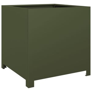 vidaXL Pflanzk&uuml;bel Olivgr&uuml;n 50x50x50 Stahl