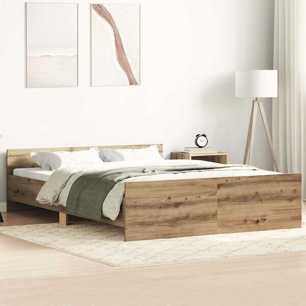 vidaXL Bettgestell ohne Matratze Artisan-Eiche 120x190cm Holzwerkstoff