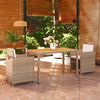 vidaXL 3-tlg. Garten-Essgruppe mit Kissen Poly Rattan Beige