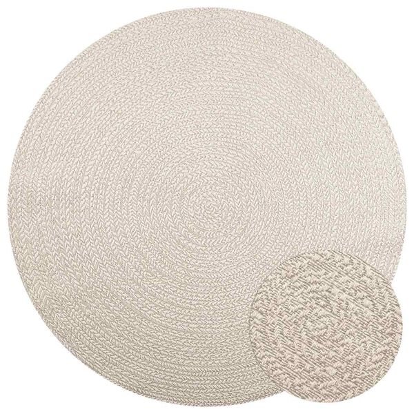 vidaXL Teppich ZIZUR Creme &Oslash; 200 cm Jute-Optik Indoor und Outdoor