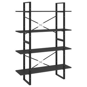 vidaXL B&uuml;cherregal 4 F&auml;cher Grau 100x30x140 cm Holzwerkstoff