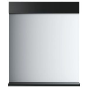 vidaXL Badspiegel mit Ablage BERG Schwarz 60x12x70 cm Massivholz