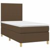 vidaXL Boxspringbett mit Matratze & LED Dunkelbraun 90x190 cm Stoff