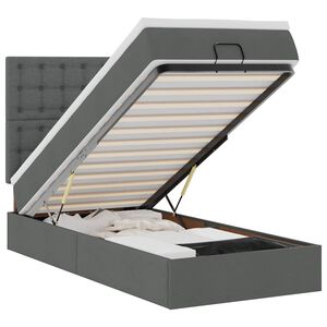 vidaXL Ottomane Bett mit Matratze & LEDs Dunkelgrau 80x200 cm Stoff