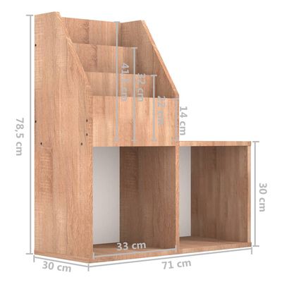 vidaXL Kinder-Bücherregal Sonoma-Eiche 71x30x78,5 cm Holzwerkstoff