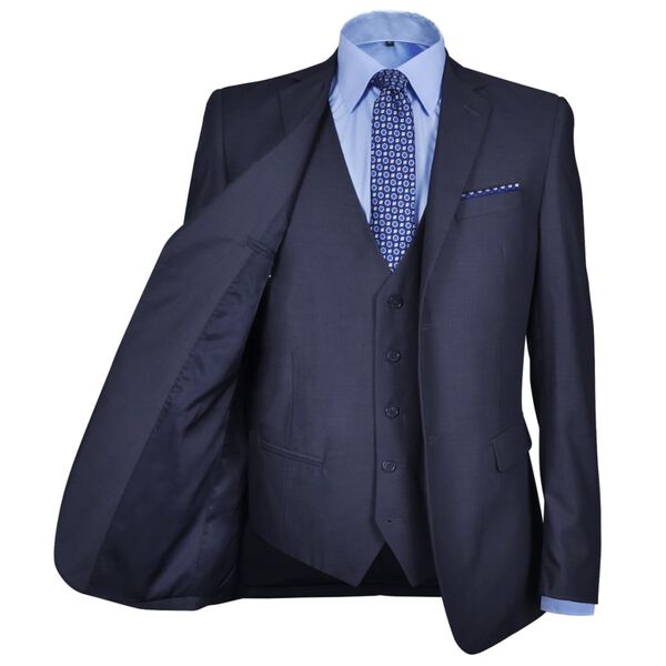 Dreiteiliger Herren-Business-Anzug Gr&ouml;&szlig;e 54 Marineblau