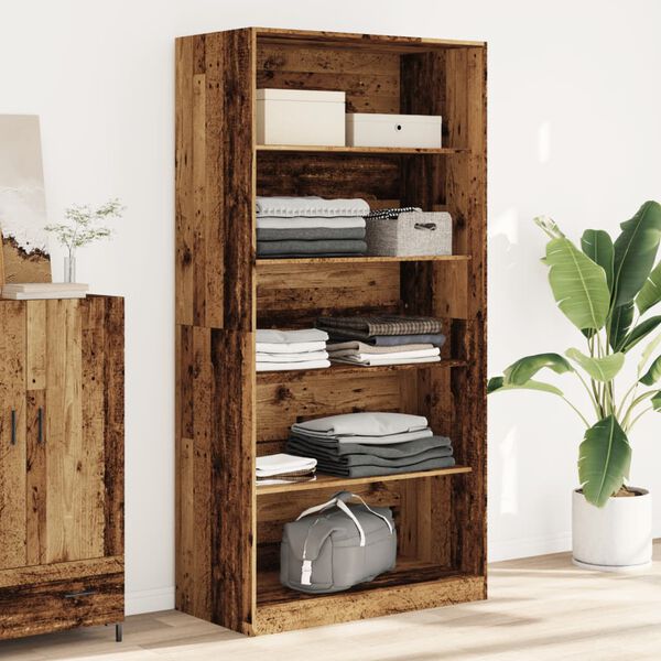 vidaXL Kleiderschrank Altholz-Optik 100x50x200 cm Holzwerkstoff