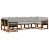 vidaXL Outdoor-Sofagarnitur 7 stk. Natur und Hellgrau