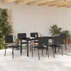 vidaXL Garten Essgruppe mit Kissen 7 pcs Schwarz Poly-Rattan