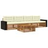 vidaXL Outdoor-Sofagarnitur 5 stk. Natur und Creme Massivholz Akazie