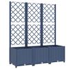 vidaXL Pflanzk&uuml;bel mit Spalier Blaugrau 120x40x136 cm PP