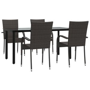 vidaXL 5-tlg. Garten-Essgruppe Braun Poly Rattan