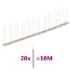 vidaXL 20-tlg. Taubenabwehr Spikes-Set Edelstahl 10 m 2-reihig