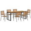 vidaXL Garten Essgruppe 7 stk. Grau und Braun Poly-Rattan