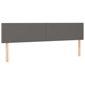 vidaXL Kopfteile 2 Stk. Grau 100x5x78/88 cm Kunstleder