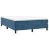 vidaXL Boxspringbett mit Matratze Dunkelblau 140x190 cm Samt