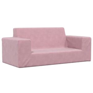 vidaXL Kindersofa 2-Sitzer Rosa Weich Pl&uuml;sch