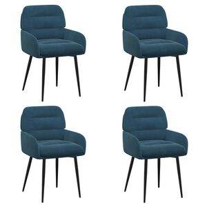 vidaXL Esszimmerst&uuml;hle 4 stk. Samt Blau 59 x 59,5 x 90 cm