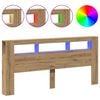 vidaXL LED-Kopfteil Artisan-Eiche 220x18,5x103,5 cm Holzwerkstoff