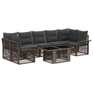 vidaXL Gartensofa-set 8 stk. Grau und Dunkelgrau Poly-Rattan