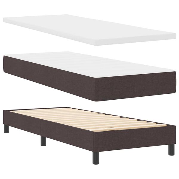 vidaXL Boxspringbett mit Matratze mit Matratze Dunkelbraun 80 x 200 cm
