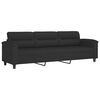 vidaXL 3-Sitzer-Sofa mit Kissen Schwarz 210 cm Mikrofasergewebe