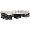 vidaXL Gartensofa-set 11 stk. Schwarz und Cremewei&szlig; Poly-Rattan