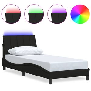 vidaXL Bettgestell ohne Matratze "Hanko" Schwarz 80x200 cm Stoff