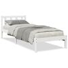 vidaXL Massivholzbett Extra Lang ohne Matratze Wei&szlig; 80x220 Kiefernholz