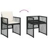 vidaXL Gartenst&uuml;hle mit Kissen 4 Stk. Schwarz Poly Rattan