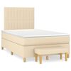 vidaXL Boxspringbett mit Matratze Creme 120x200 cm Stoff