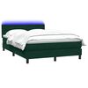 vidaXL Boxspringbett mit Matratze & LED Dunkelgr&uuml;n 160x220 cm Samt