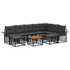 vidaXL Outdoor-Sofagarnitur 10 pcs Schwarz und Dunkelgrau Polyester