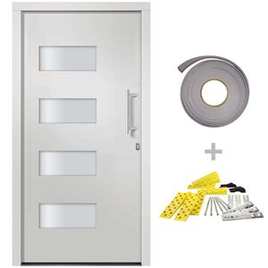 vidaXL Haust&uuml;r Aluminium und PVC Wei&szlig; 100x200 cm