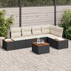 vidaXL Garten-Sofa-Set mit Kissen 6 pcs Schwarz und Creme Poly Rattan