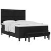 vidaXL Boxspringbett mit Kopfteil Schwarz 160 x 200 cm Stoff
