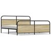 vidaXL Metallbett ohne Matratze Sonoma-Eiche 200x200 cm