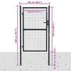 vidaXL Maschen-Gartentor verzinkter Stahl 100 x 150 cm Grau