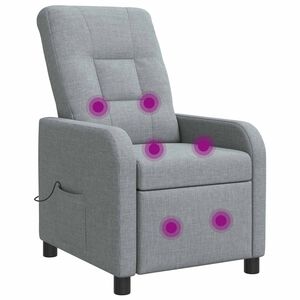 vidaXL Massage Relaxsessel Hellgrau Stoff